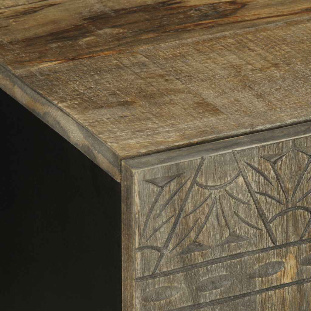 vidaXL TV Cabinet Light Grey 105x33.5x46 cm Solid Wood Mango 6