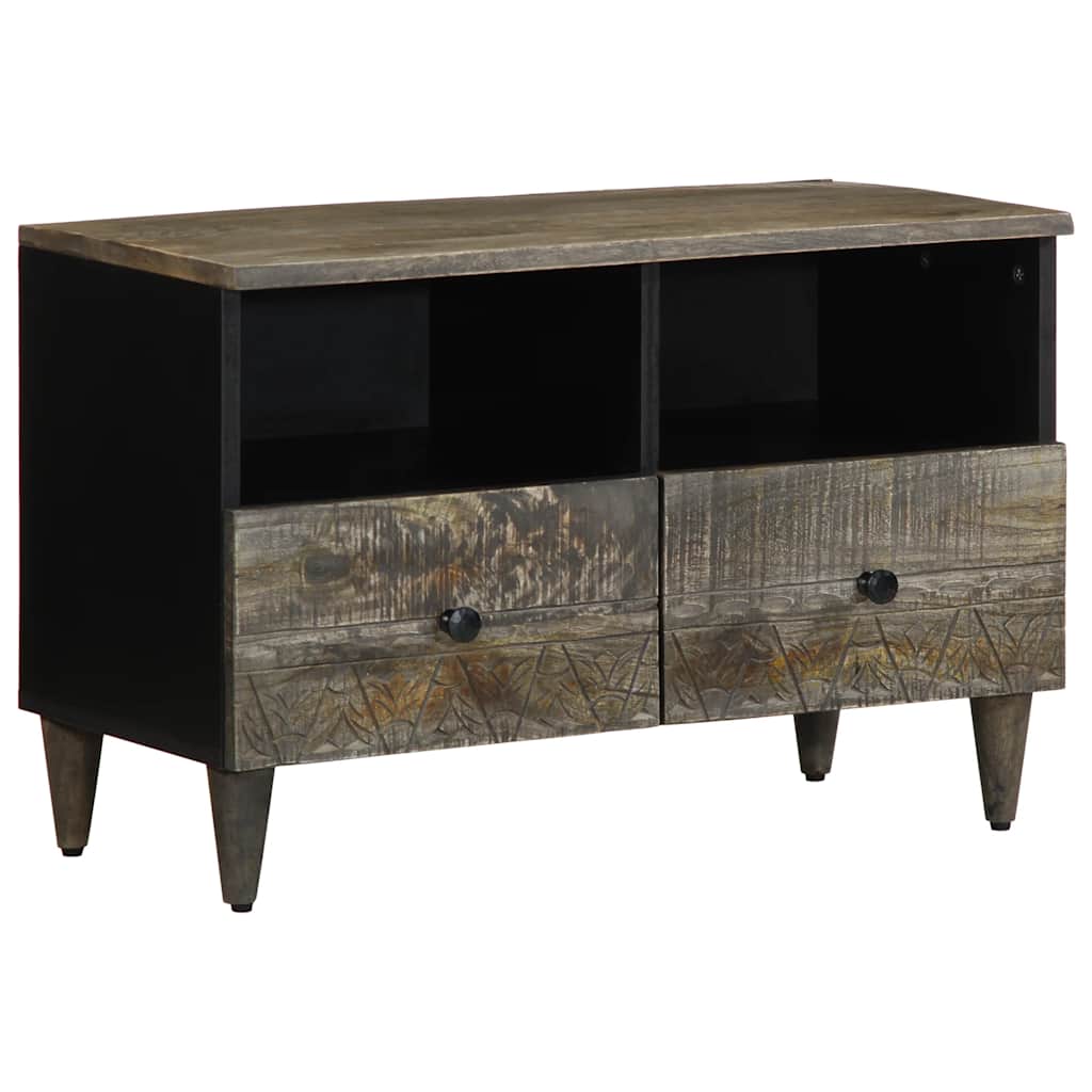 vidaXL TV Cabinet Light Grey 70x33,5x46 cm Solid Wood Mango 1