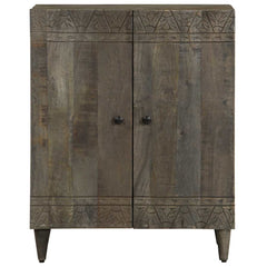 vidaXL Sideboard Light Grey 60x33,5x75 cm Solid Wood Mango 2