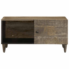 vidaXL Coffee Table Light Grey 80x50x40 cm Solid Wood Mango 2
