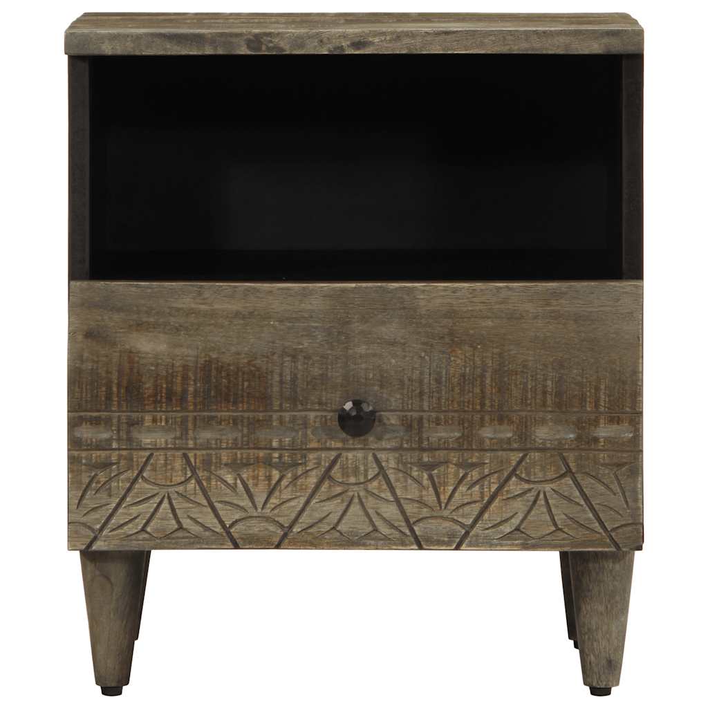 vidaXL Bedside Cabinet Light Grey 40x33x46 cm Solid Wood Mango 2