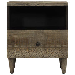vidaXL Bedside Cabinet Light Grey 40x33x46 cm Solid Wood Mango 2