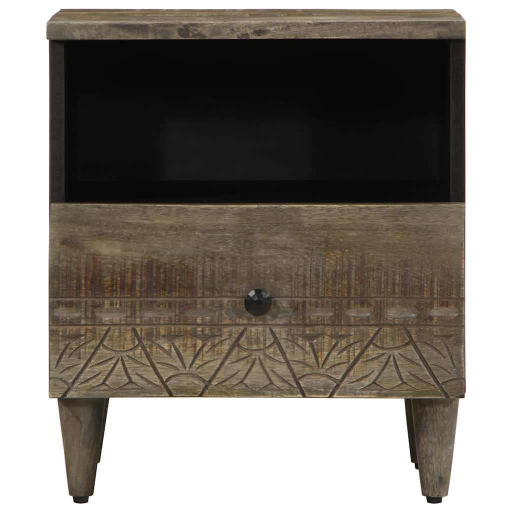 Bedside Cabinet Light Grey Solid Wood Mango