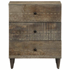 vidaXL Bedside Cabinet Light Grey 50x33x60 cm Solid Wood Mango 2