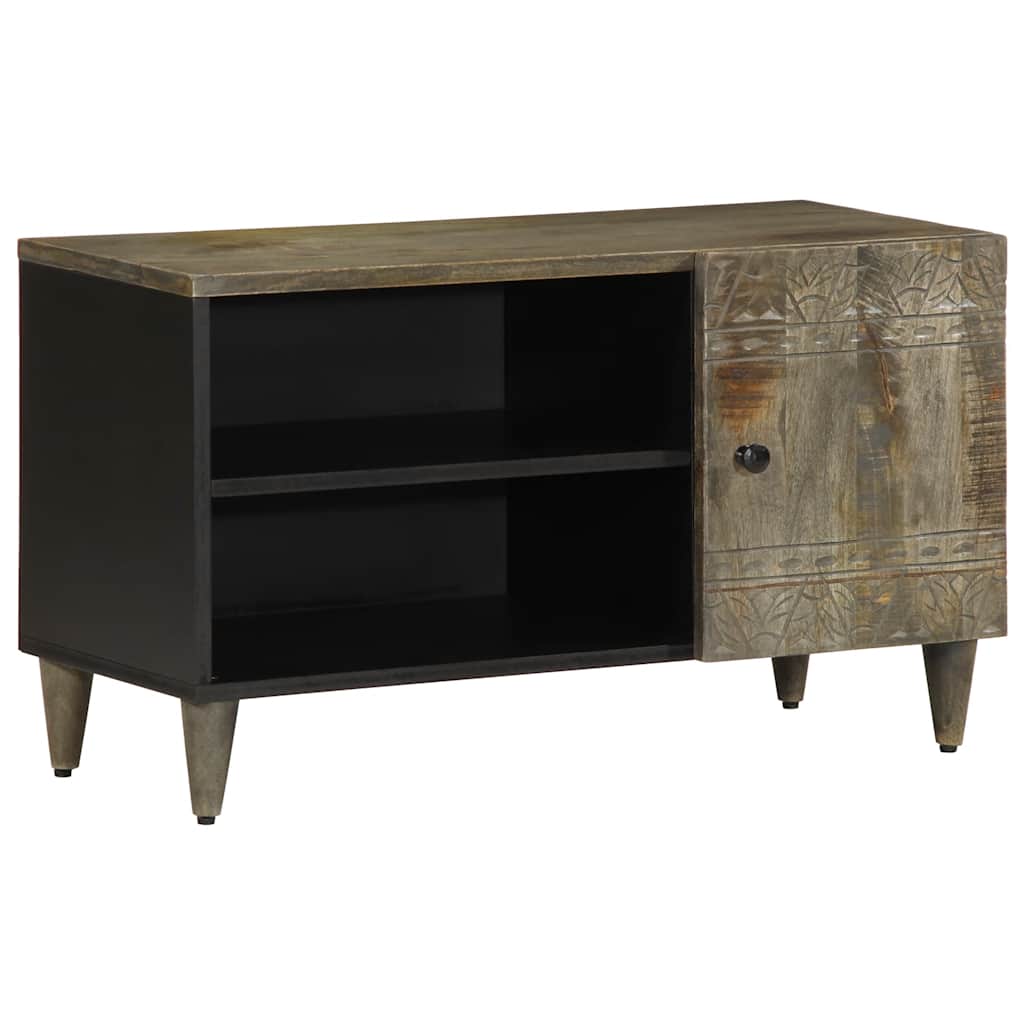 vidaXL TV Cabinet Light Grey 80x31,5x46 cm Solid Wood Mango 1