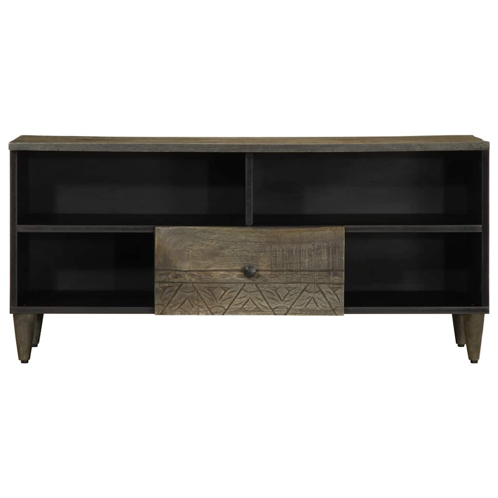 vidaXL TV Cabinet Black 100x33x46 cm Solid Wood Mango 3
