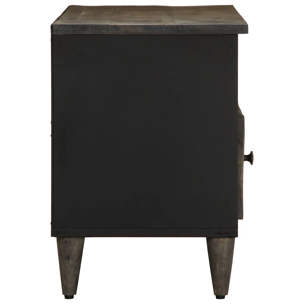 vidaXL TV Cabinet Black 100x33x46 cm Solid Wood Mango 4