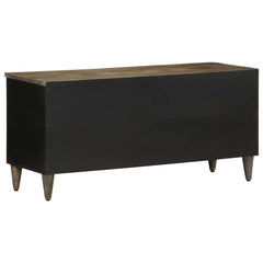 vidaXL TV Cabinet Black 100x33x46 cm Solid Wood Mango 5