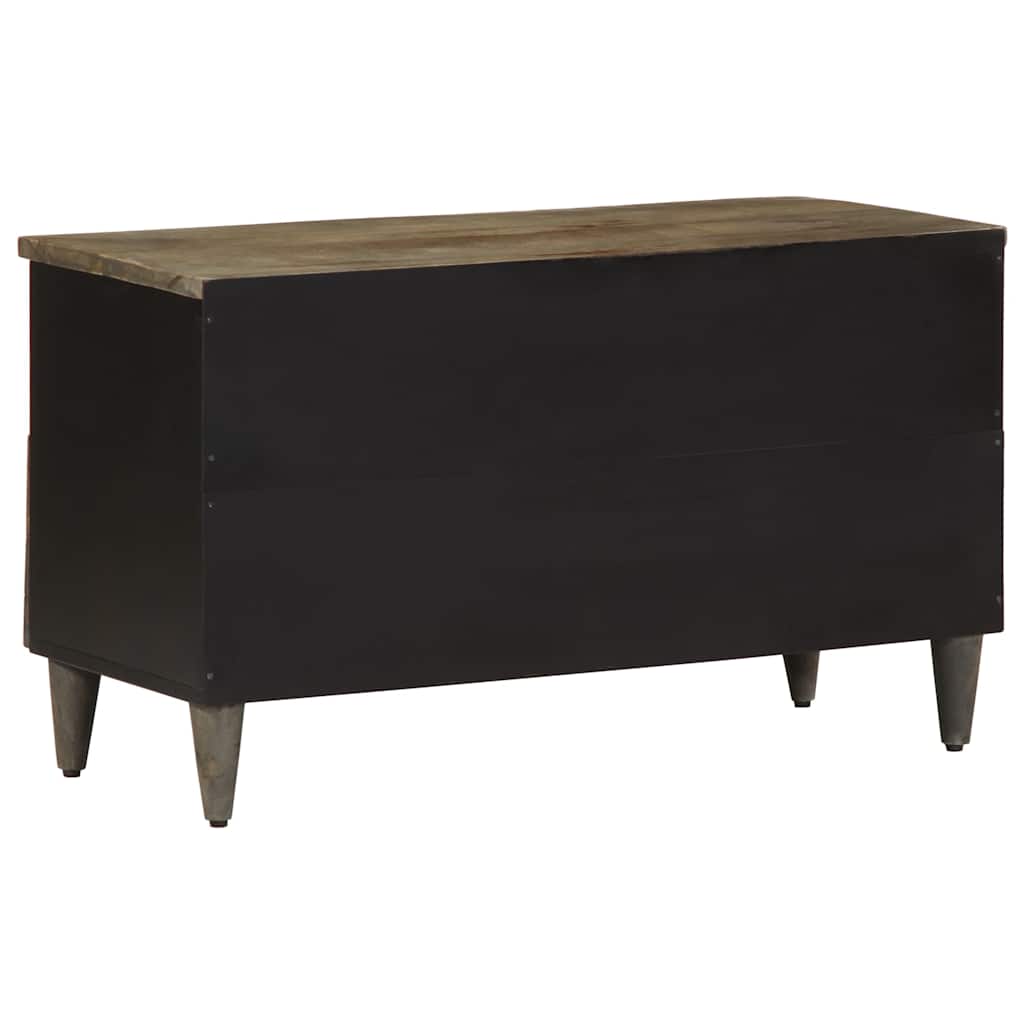 vidaXL TV Cabinet Black 80x33x46 cm Solid Wood Mango 4