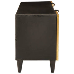 vidaXL TV Cabinet Black and Gold 105 x 33 x 46 cm Engineered Wood 4