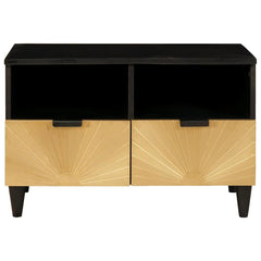 vidaXL TV Cabinet Black and Gold 70 x 33 x 46 cm Engineered Wood 3