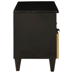 vidaXL TV Cabinet Black and Gold 70 x 33 x 46 cm Engineered Wood 4
