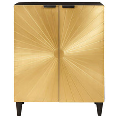 vidaXL Sideboard Black and Gold 60 x 33 x 75 cm Solid Mango Wood 3