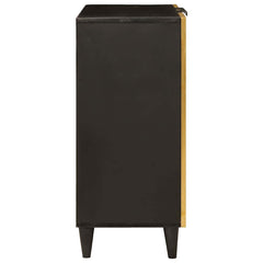 vidaXL Sideboard Black and Gold 60 x 33 x 75 cm Solid Mango Wood 4