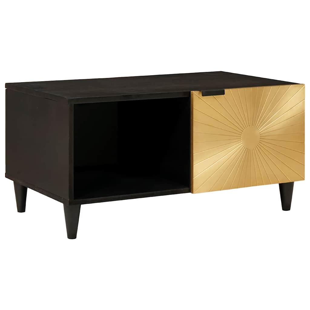 vidaXL Coffee Table Black and Gold 80 x 50 x 40 cm Engineered Wood 1