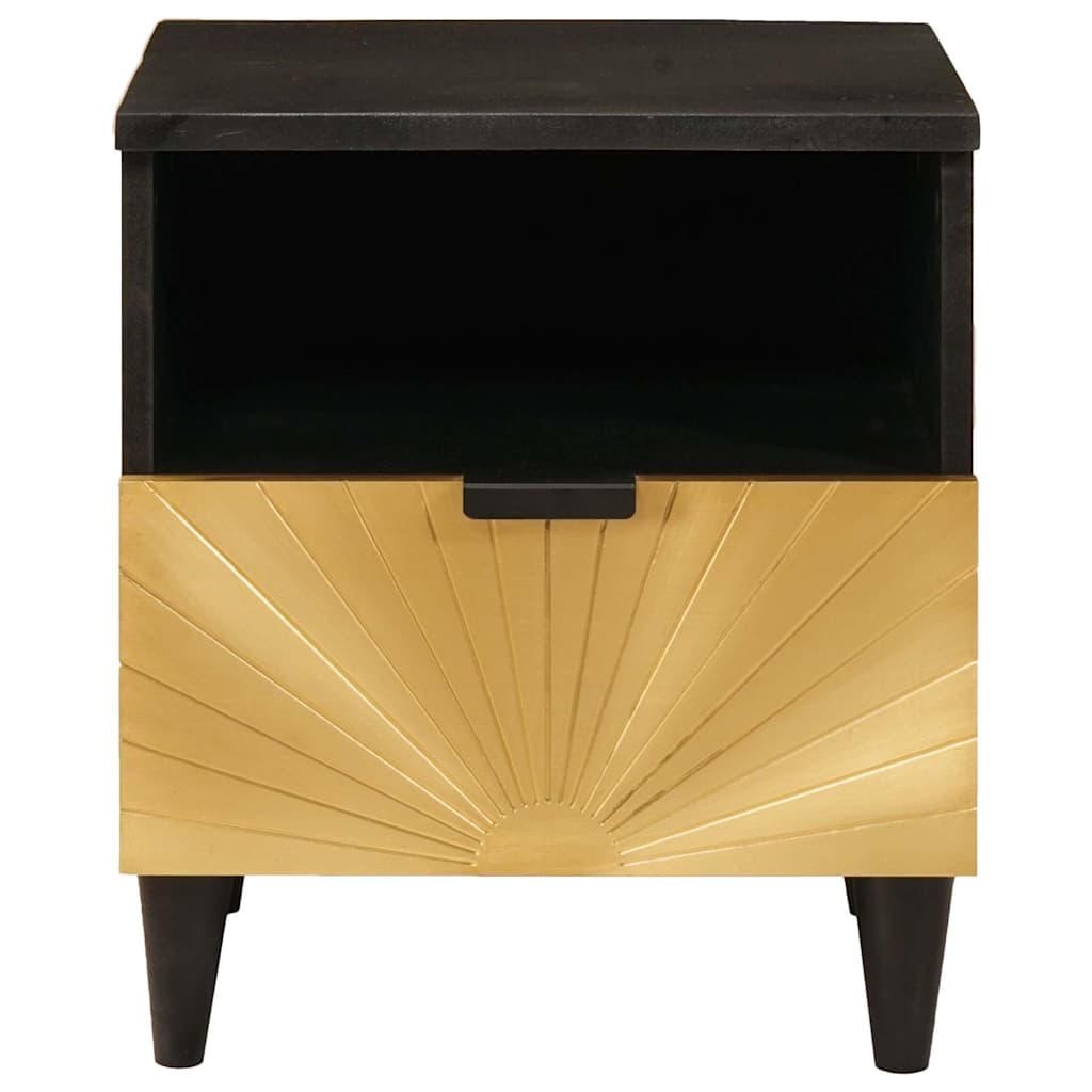 vidaXL Bedside Cabinet Black and Gold 40 x 33 x 46 cm Engineered Wood 3