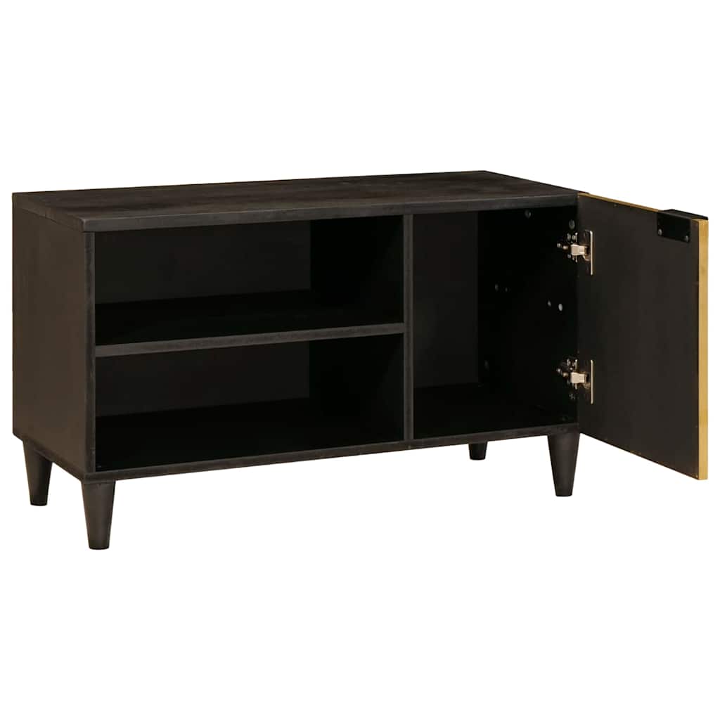 vidaXL TV Cabinet Black and Gold 80 x 33 x 46 cm Engineered Wood 3