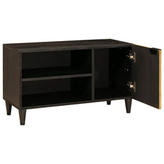 vidaXL TV Cabinet Black and Gold 80 x 33 x 46 cm Engineered Wood 3