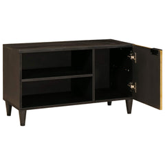 vidaXL TV Cabinet Black and Gold 80 x 33 x 46 cm Engineered Wood 4