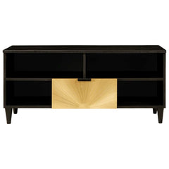vidaXL TV Cabinet Black and Gold 100 x 33 x 46 cm Engineered Wood 3