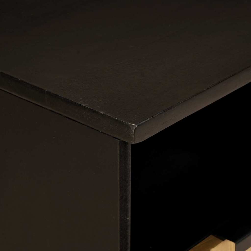 vidaXL TV Cabinet Black and Gold 100 x 33 x 46 cm Engineered Wood 6
