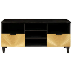 vidaXL TV Cabinet Black and Gold 100 x 33 x 46 cm Engineered Wood 3