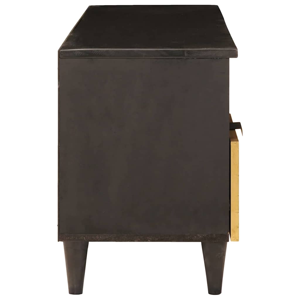 vidaXL TV Cabinet Black and Gold 100 x 33 x 46 cm Engineered Wood 4
