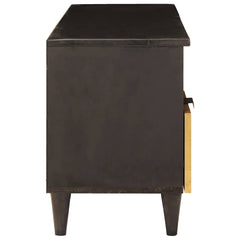 vidaXL TV Cabinet Black and Gold 100 x 33 x 46 cm Engineered Wood 4