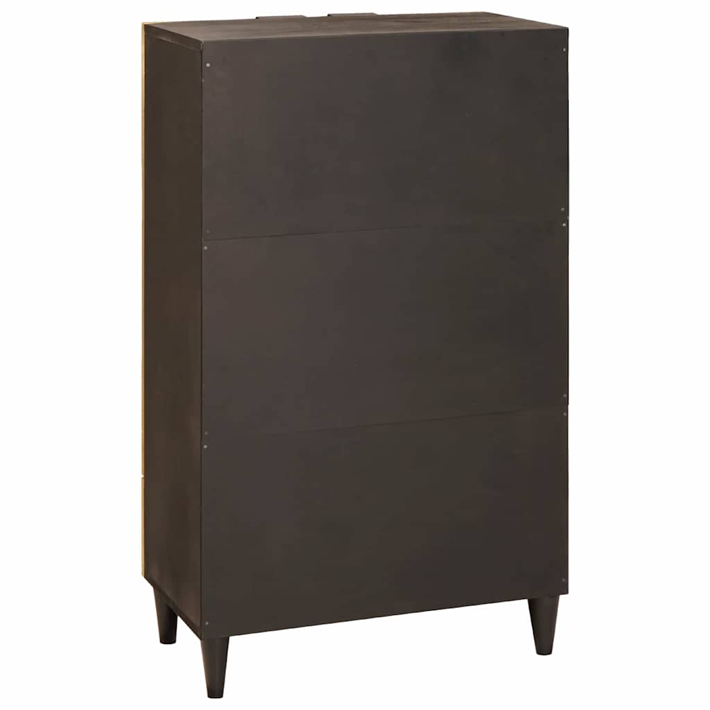 Side Cabinet Black and Gold Engineered Wood, image 5