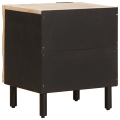 vidaXL Bedside Cabinet White 40 x 33 x 46 cm Solid Mango Wood 5