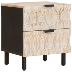 vidaXL Bedside Cabinet 2 pcs White 40 x 33 x 46 cm Solid Mango Wood 2