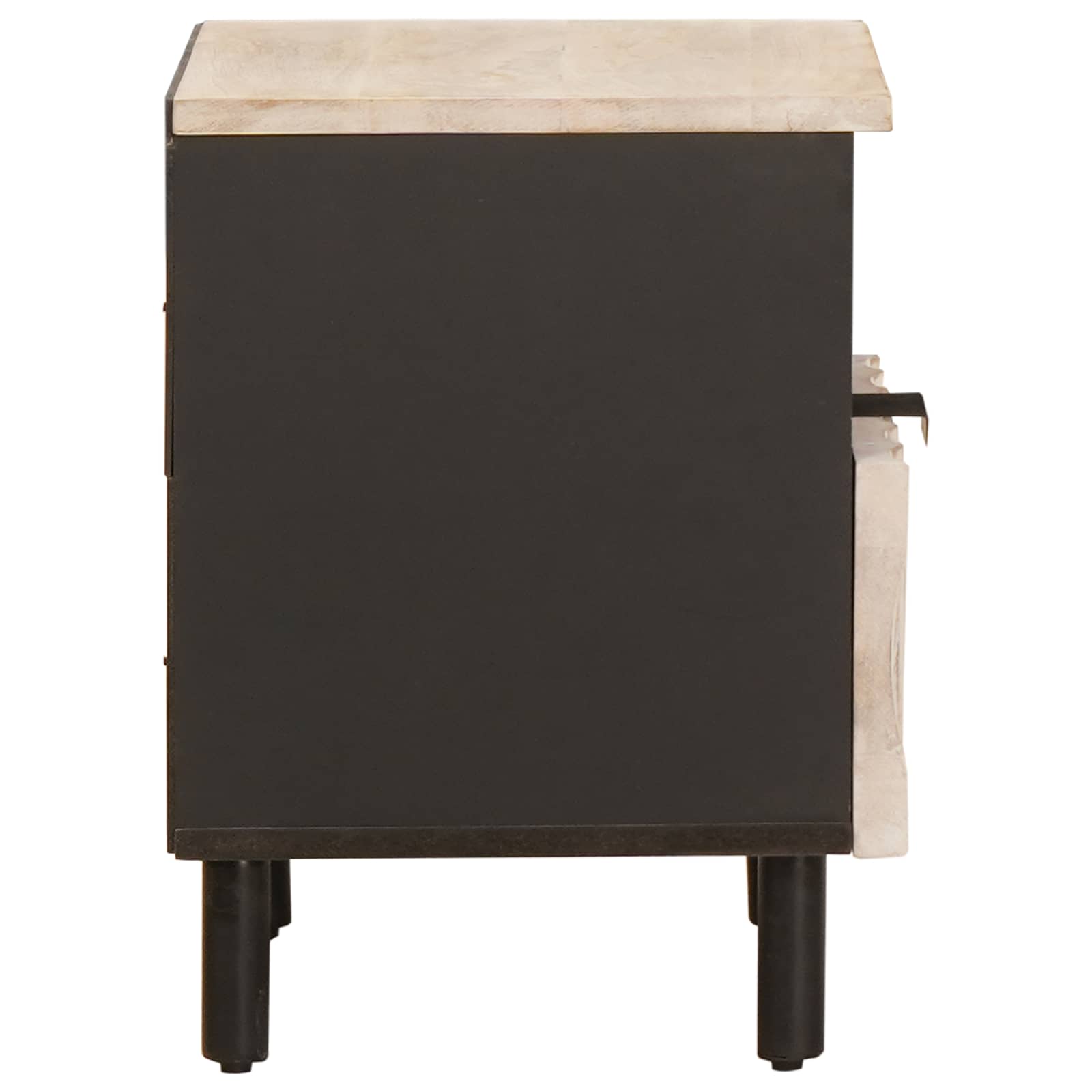 vidaXL Bedside Cabinet White 40 x 33 x 46 cm Solid Mango Wood 5