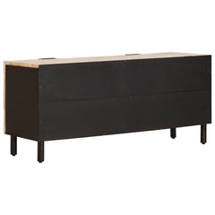 vidaXL TV Cabinet White Wash Finish 105 x 33 x 46 cm Solid Mango Wood 5
