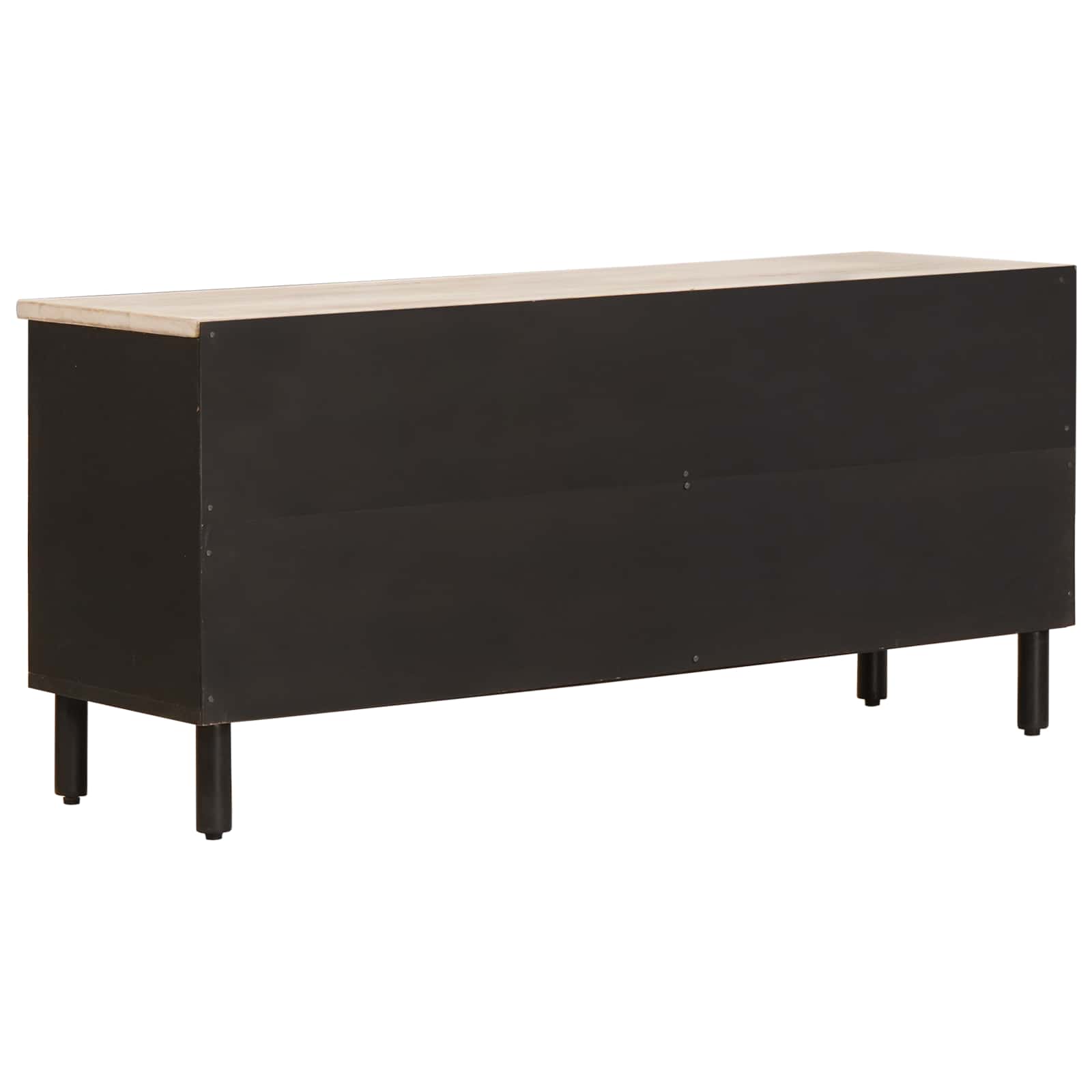 vidaXL TV Cabinet White Wash Finish 100 x 33 x 46 cm Solid Mango Wood 5