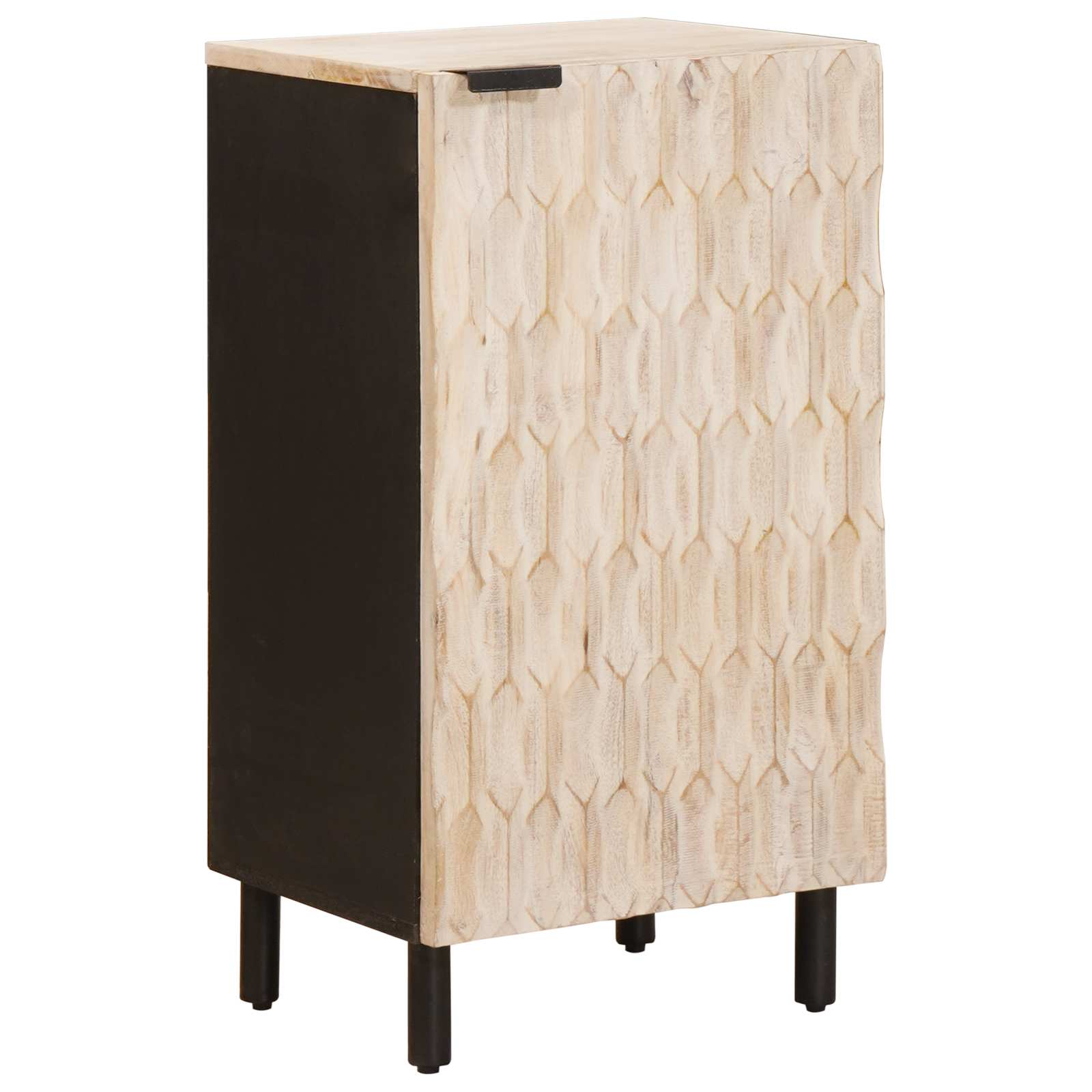 vidaXL Sideboard White Wash Finish 40 x 33 x 75 cm Solid Mango Wood 1