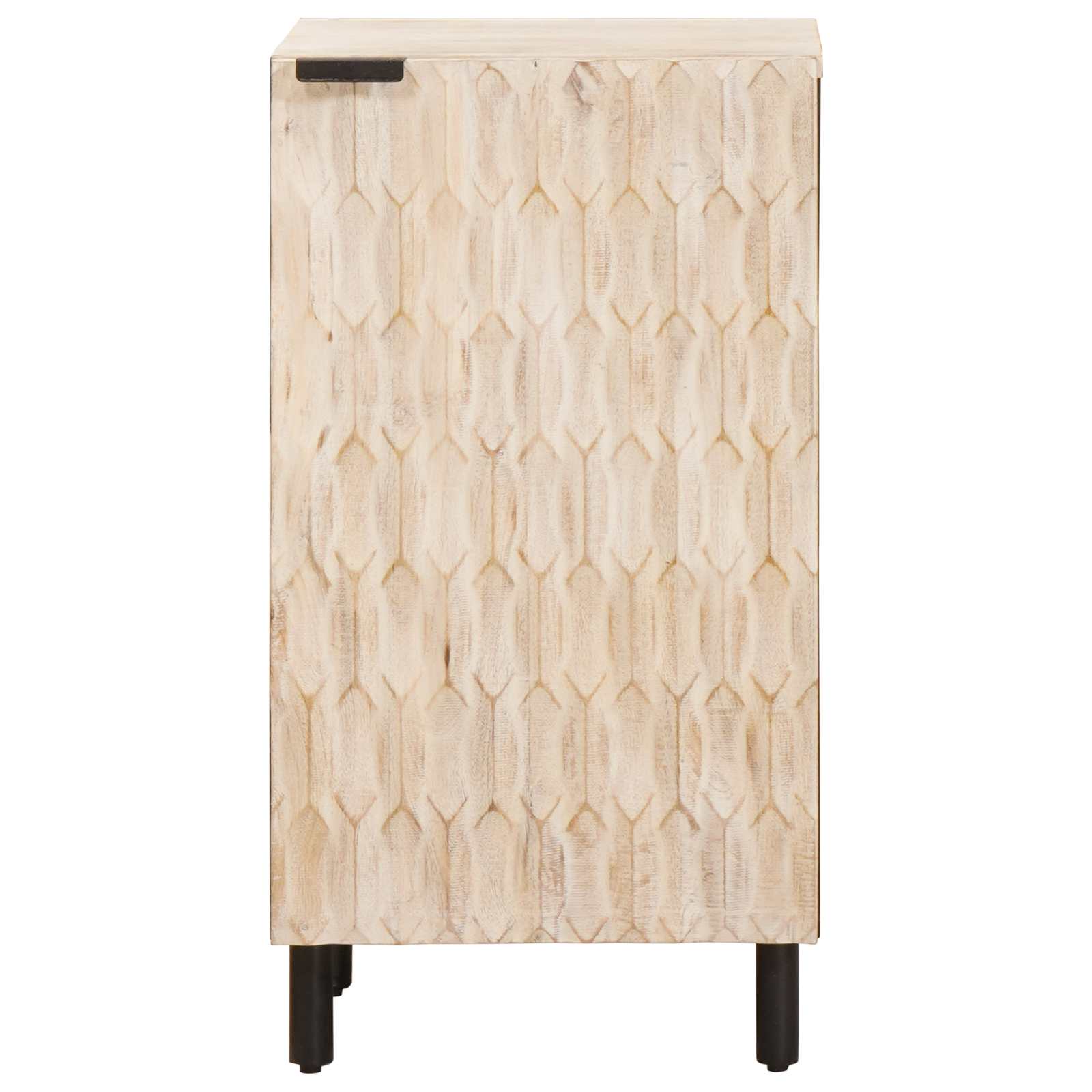 vidaXL Sideboard White Wash Finish 40 x 33 x 75 cm Solid Mango Wood 3