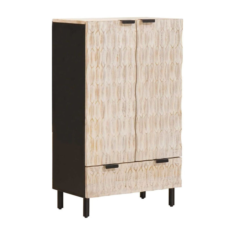 Highboard White Wash Finish Solid Mango Wood