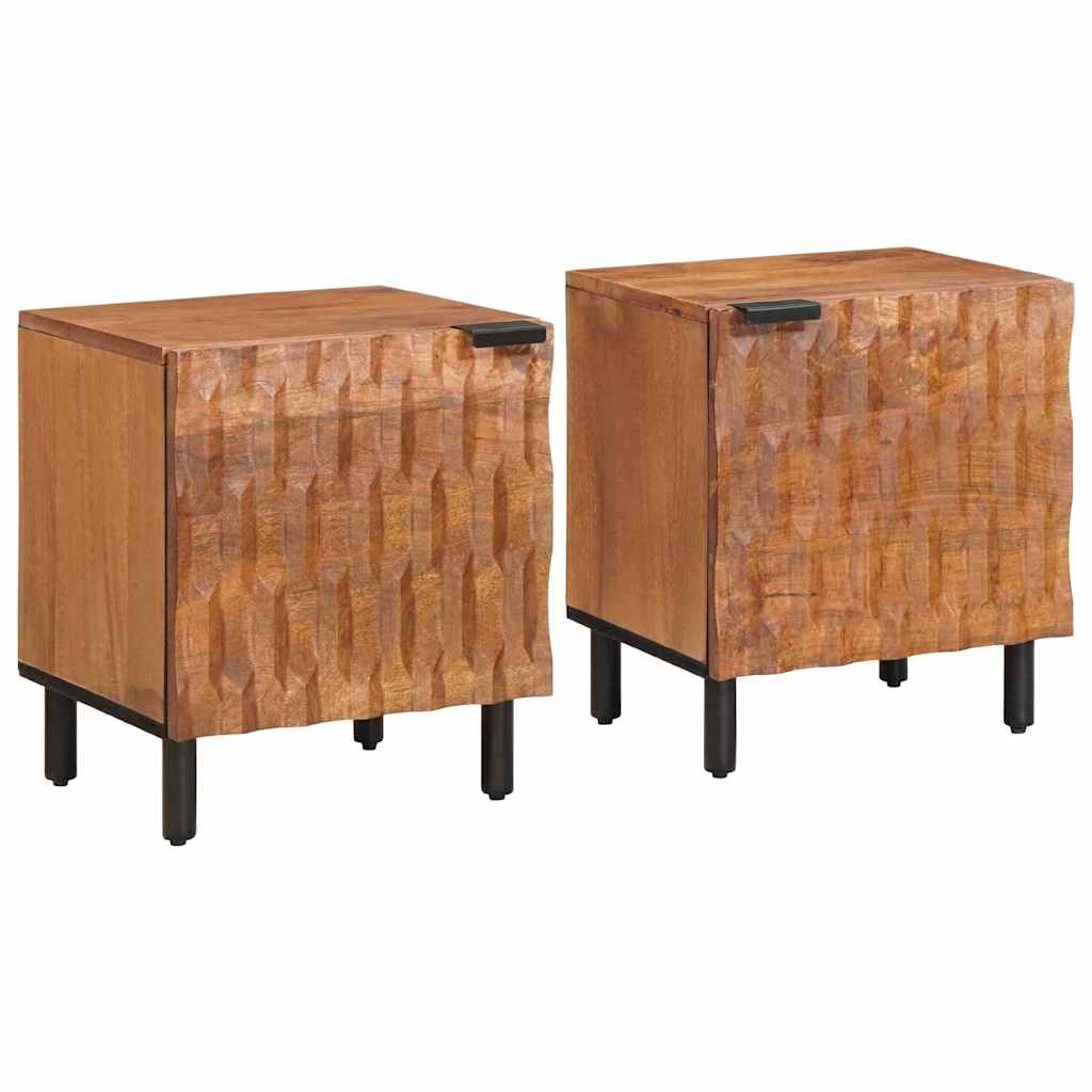 vidaXL Bedside Cabinet White 40 x 33 x 46 cm Solid Mango Wood