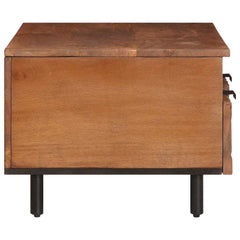 Coffee Table with Drawer White 80 x 54 x 40 cm Solid Mango Wood Acacia brown finish