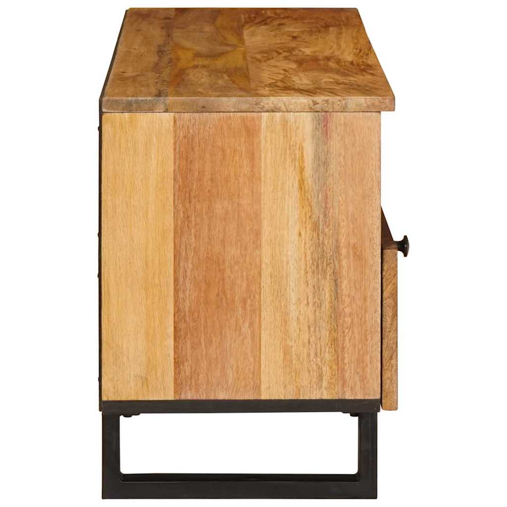 vidaXL TV Cabinet with Drawer Brown 100 x 33 x 46 cm Solid Mango Wood 4