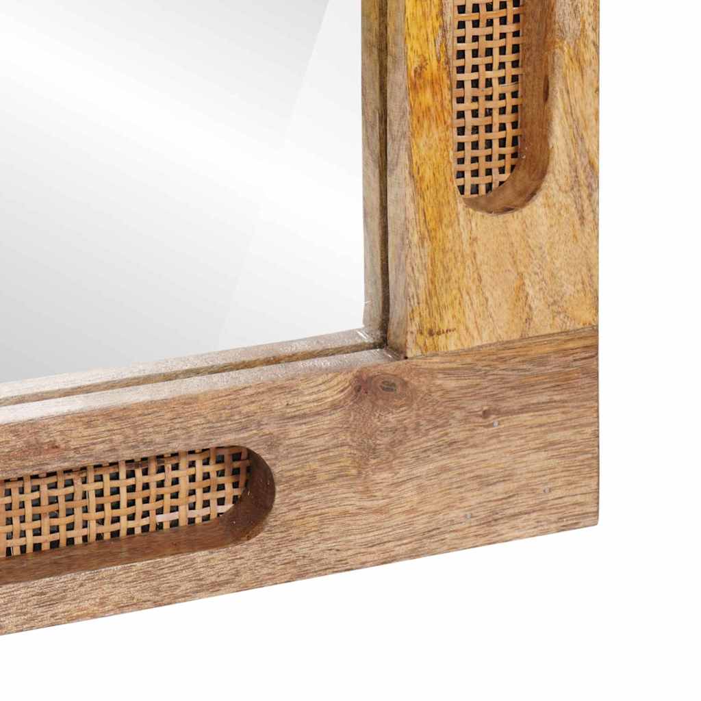 vidaXL Bathroom Mirror Brown 50 x 2.5 x 70 cm Solid Mango Wood 6