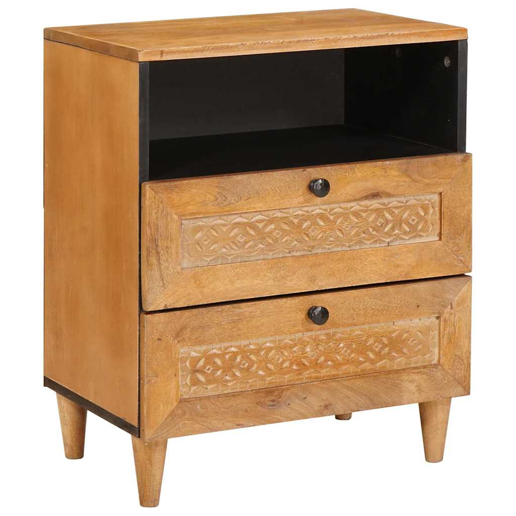 Bedside Cabinet White 50 x 33 x 62 cm Engineered Wood Light brown (desert finish)