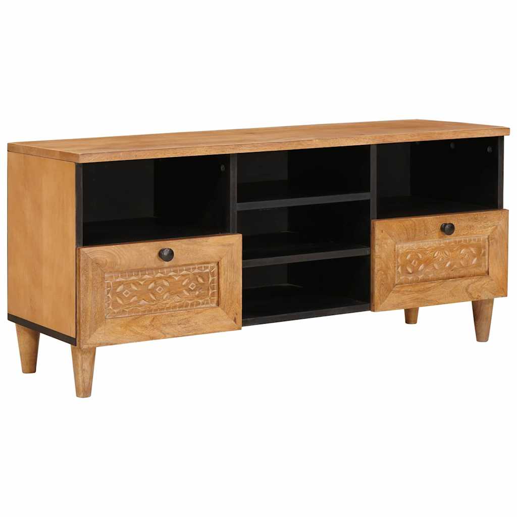 TV Cabinet with Drawer 100 x 33 x 46 cm Solid Mango Wood Light brown (desert finish)