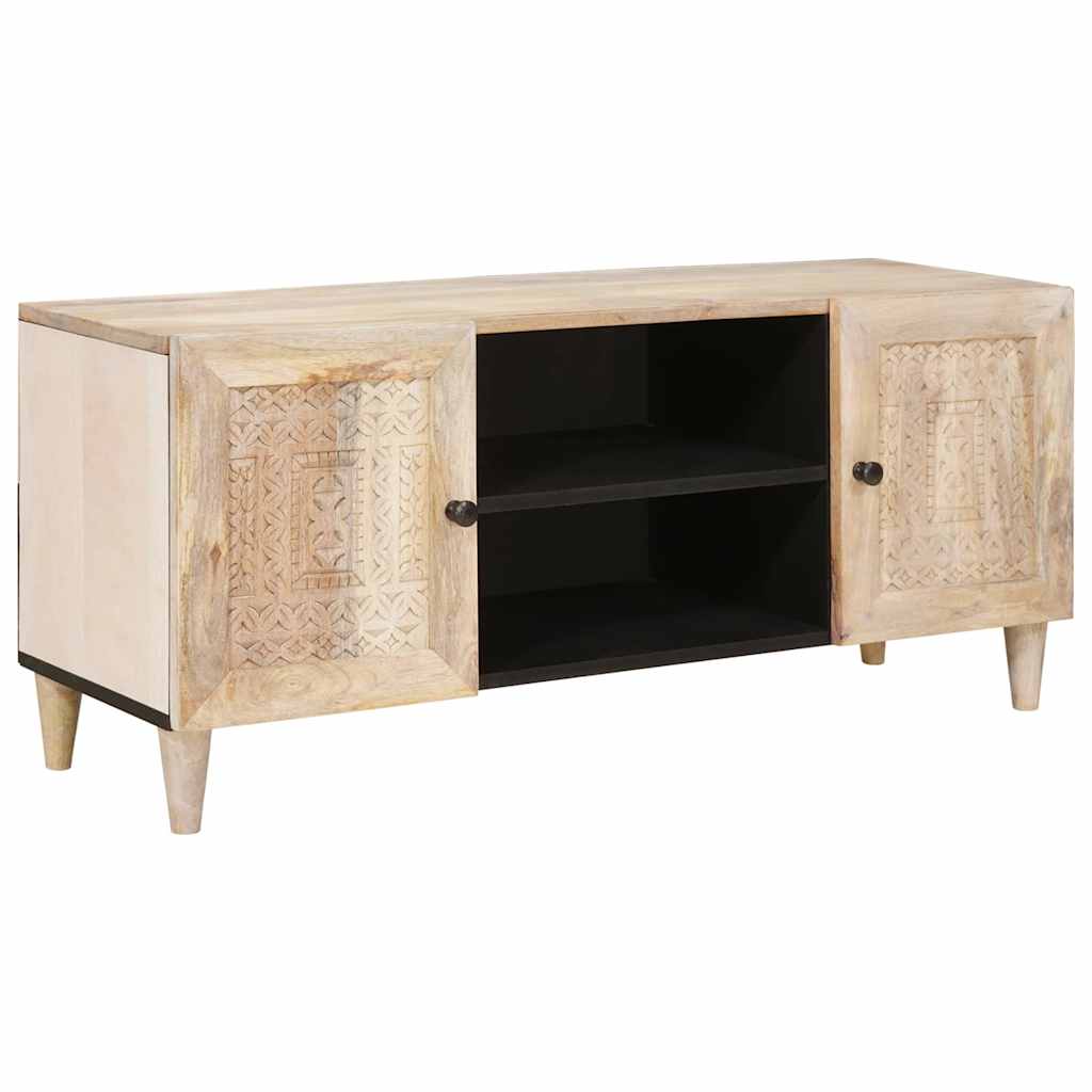 TV Units Light Brown 105 x 33 x 46 cm Solid Mango Wood White (bleached finish)