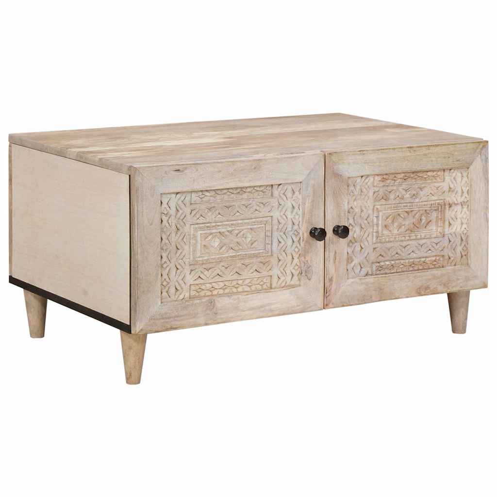 Coffee Table White 80 x 50 x 40 cm Engineered Wood White (bleached finish)