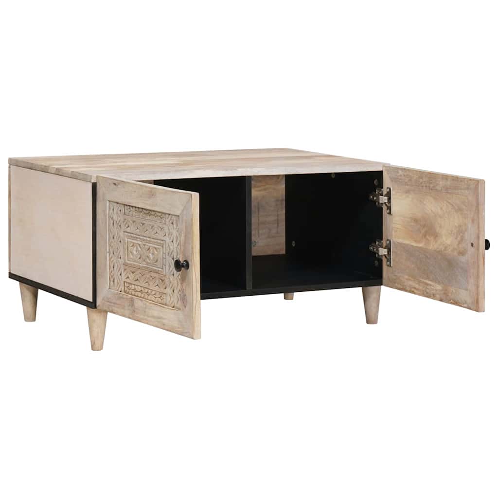 Coffee Table White 80 x 50 x 40 cm Engineered Wood White (bleached finish)