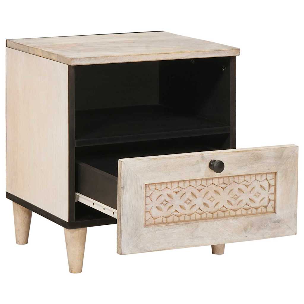 vidaXL Bedside Cabinet 2 pcs White 40 x 33 x 46 cm Engineered Wood 3