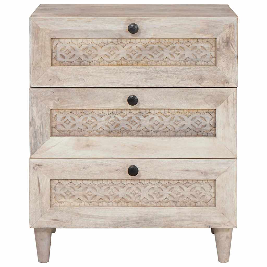 vidaXL Bedside Cabinet White 50 x 33 x 62 cm Engineered Wood 3