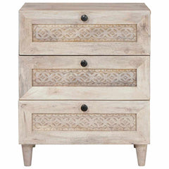 vidaXL Bedside Cabinet White 50 x 33 x 62 cm Engineered Wood 3
