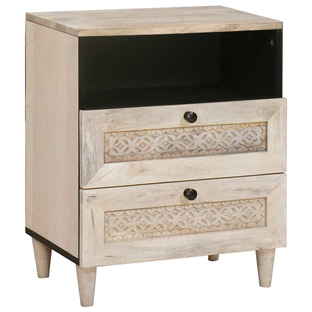 Bedside Cabinet White 50 x 33 x 62 cm Engineered Wood White (bleached finish)